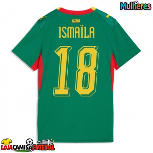 Camisa de Futebol Senegal Ismaila Sarr #18 Equipamento Secundário Mulheres Mundo 2026 Manga Curta